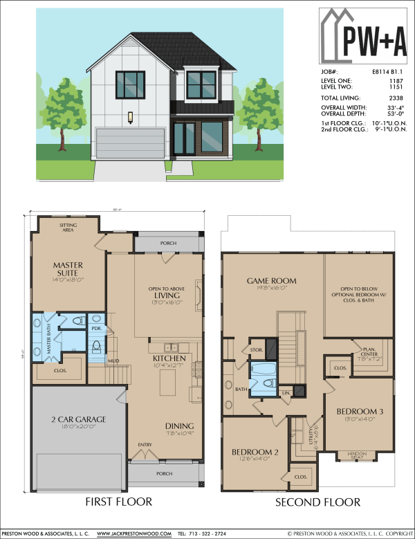 Two Story Home Plan E8114 B1