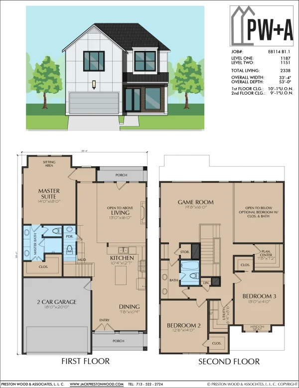 Two Story Home Plan E8114 B1