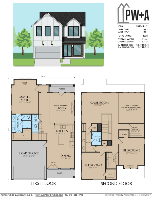 Two Story Home Plan E8114 B1