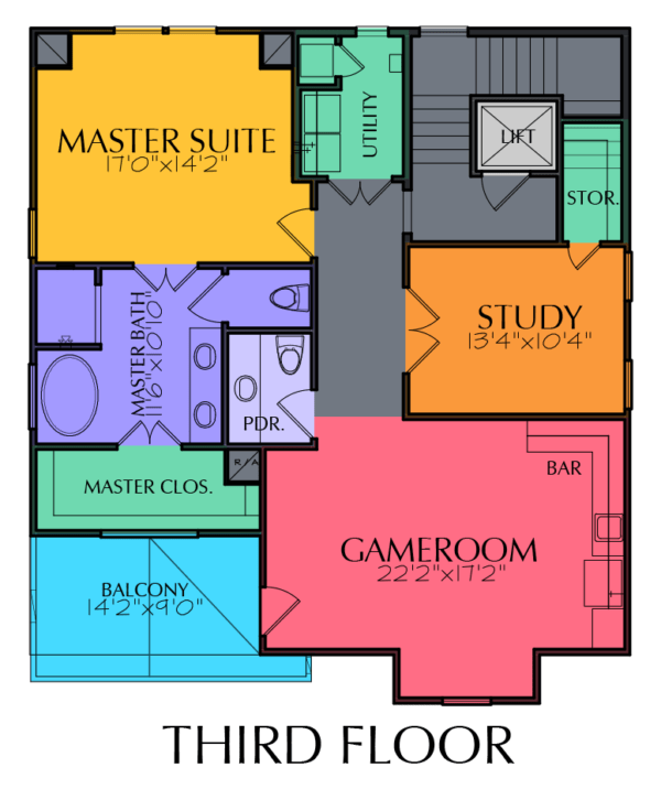 Three Story Home Plan E8128