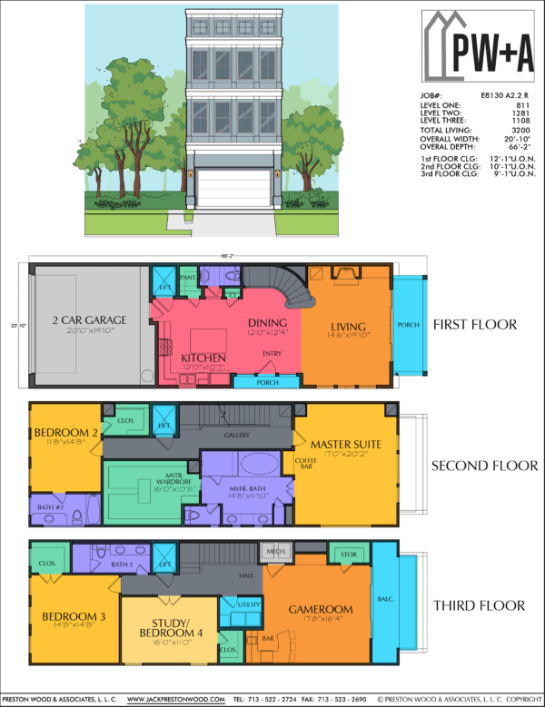 Three Story Home Plan E8130 A2.2R