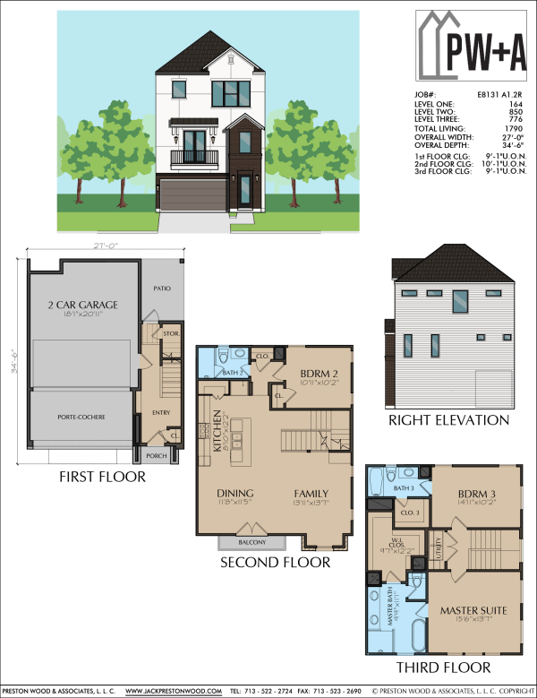 Three Story Home Plan E8131 A1