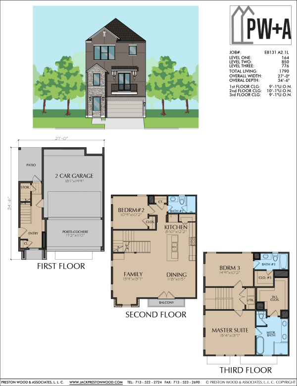 Three Story Home Plan E8131 A2.1