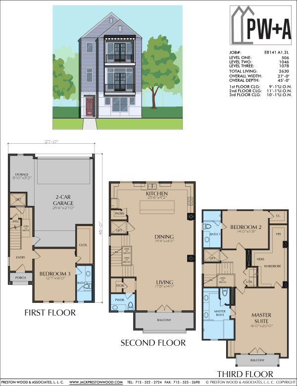 Three Story Home Plan E8141 A