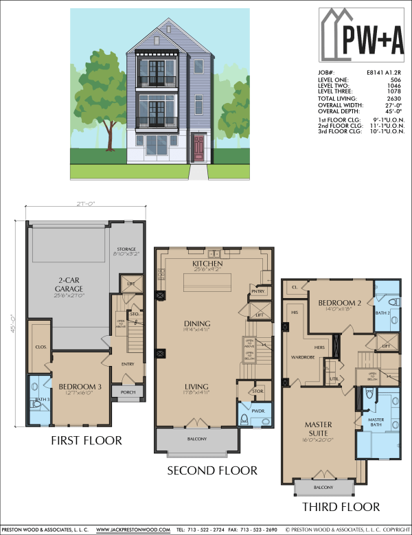 Three Story Home Plan E8141 A