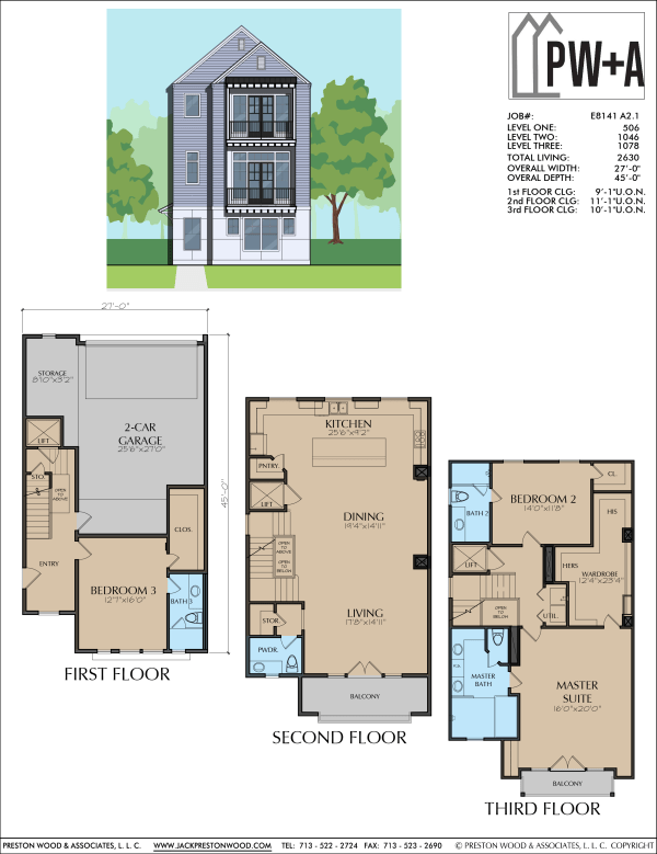 Three Story Home Plan E8141 A