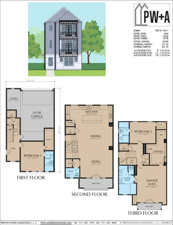Three Story Home Plan E8141 A