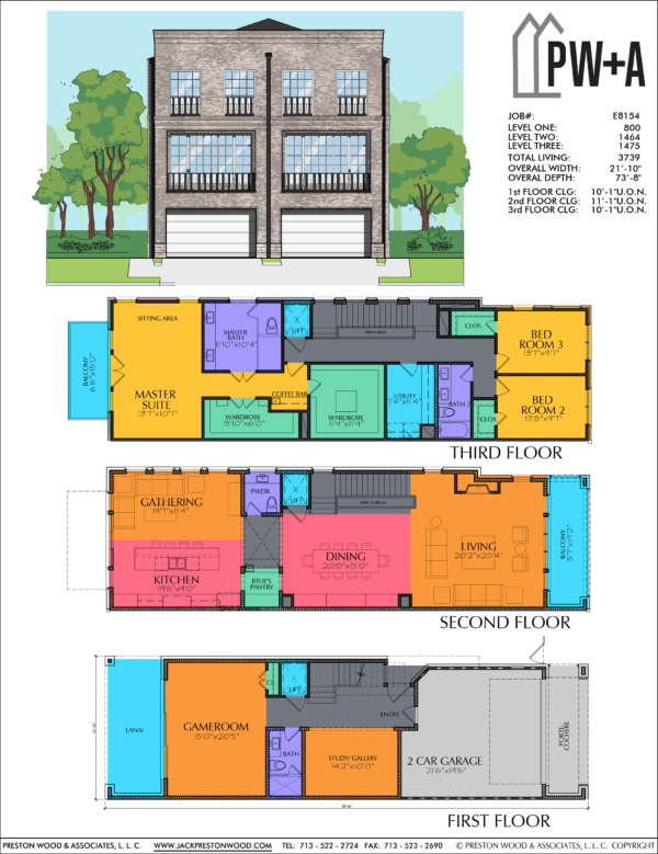 Three Story Home Plan E8154