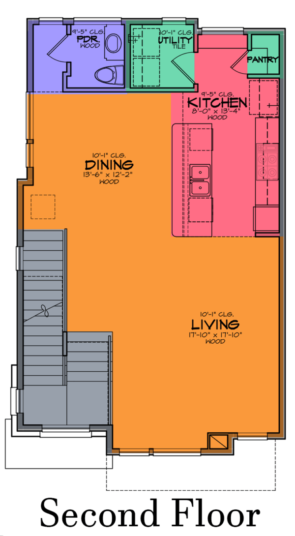 Three Story Townhouse Plan E8204 A1.1