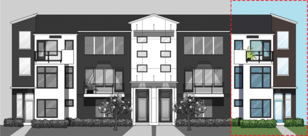 Three Story Townhouse Plan E8204 A1.1