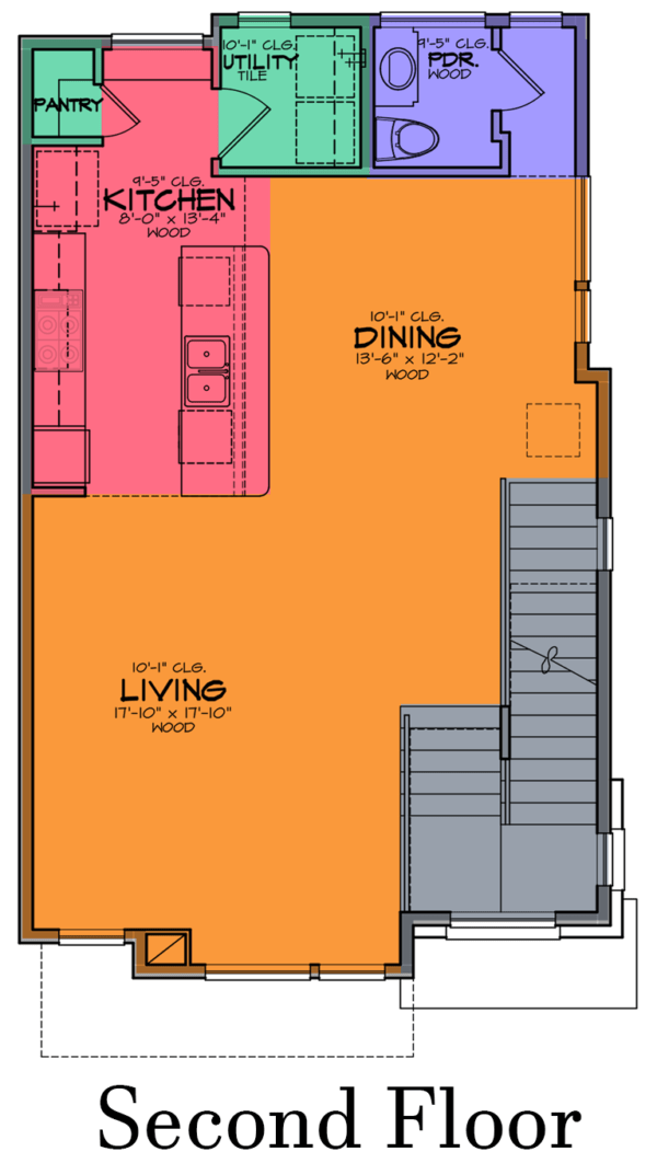 Three Story Townhouse Plan E8204 A1.1