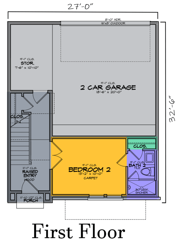 Three Story Townhouse Plan E8204 B1.1