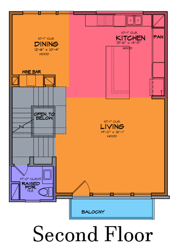 Three Story Townhouse Plan E8204 B1.1