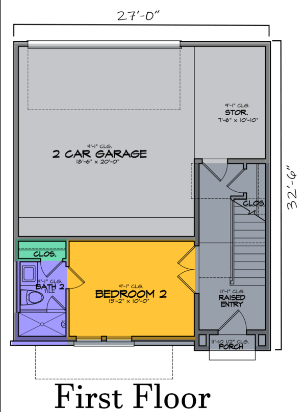 Three Story Townhouse Plan E8204 B1.1