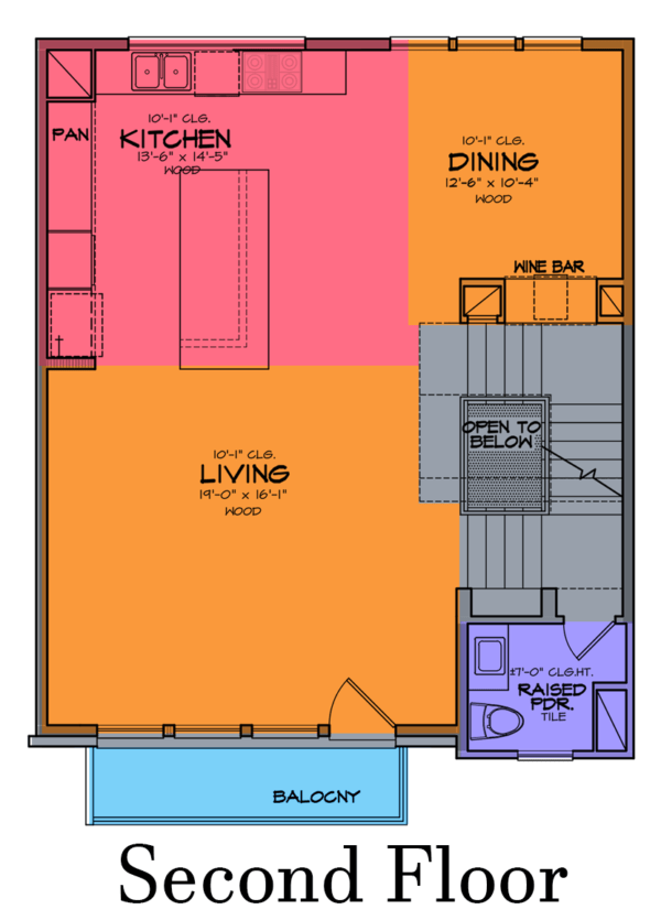 Three Story Townhouse Plan E8204 B1.1