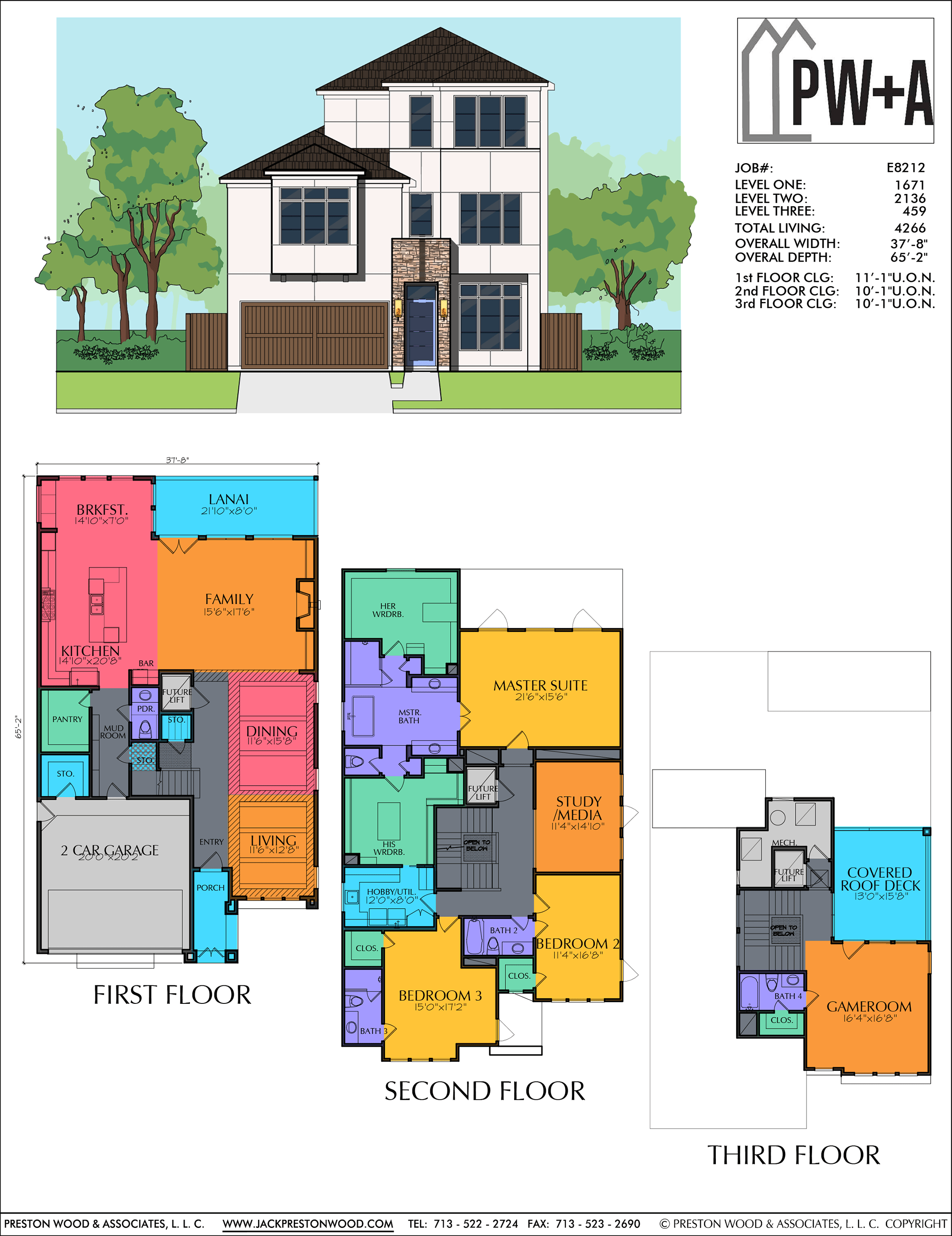 Three Story Home Plan E8212
