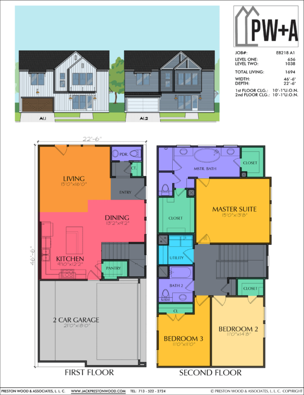 Two Story Home Plan E8218 A1