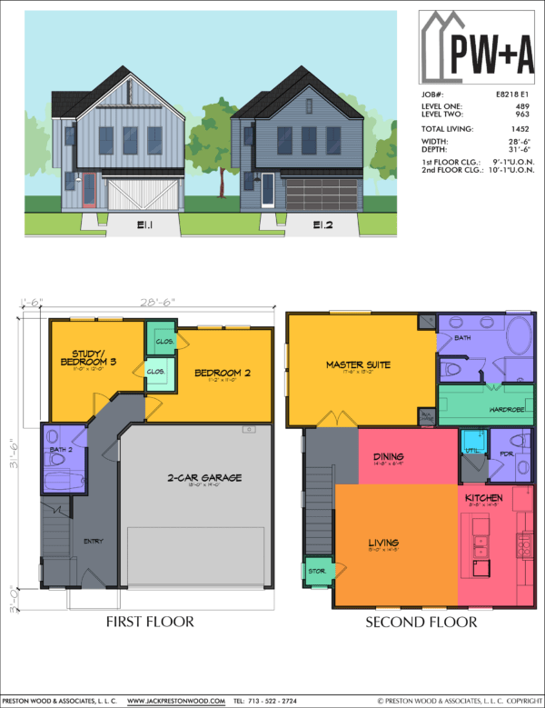 Two Story Home Plan E8218 E1