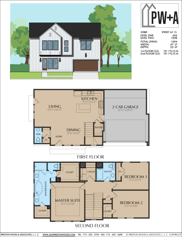Two Story Home Plan E9007 A1