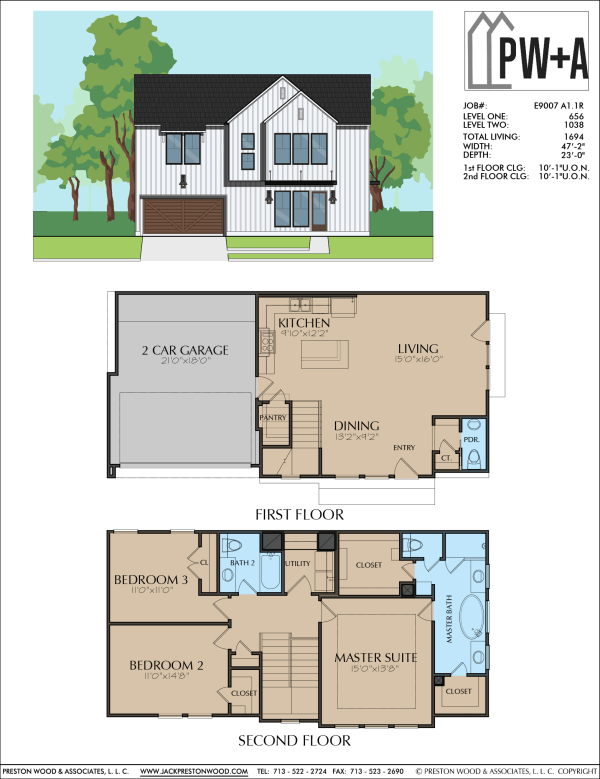 Two Story Home Plan E9007 A1