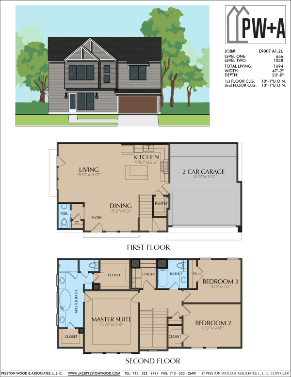 Two Story Home Plan E9007 A1
