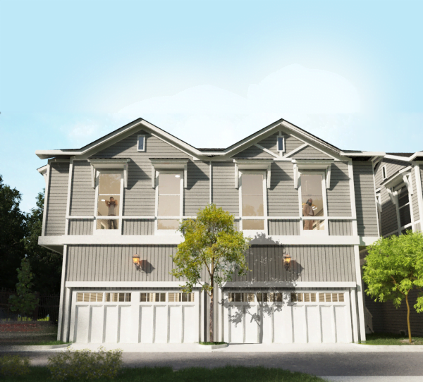 Two Story Duplex Home Plan E9020 A