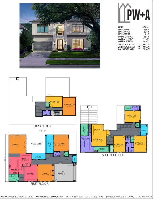 2 1/2 Story Home Plan E9045