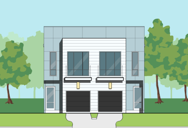 Two Story Duplex Home Plan E9125