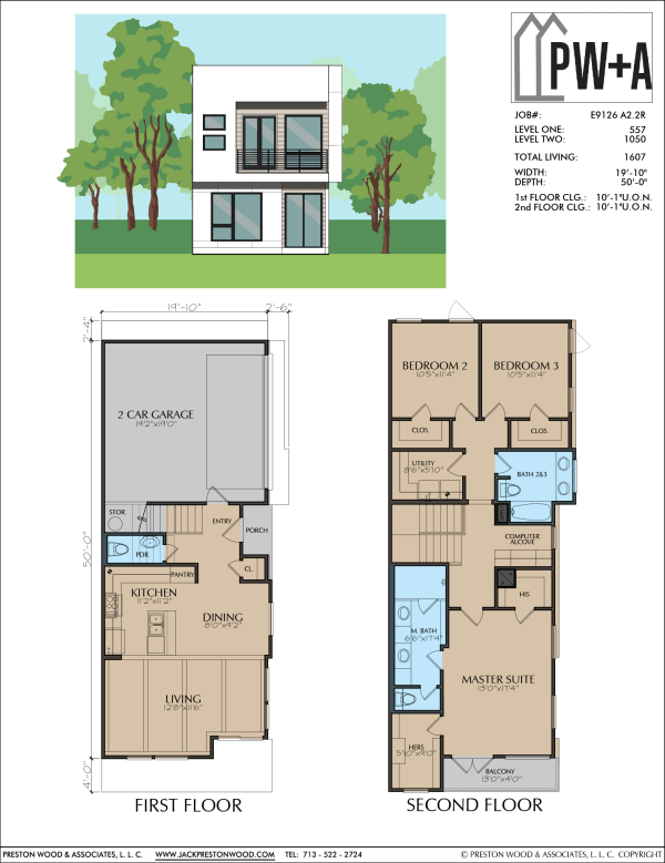 Two Story Home Plan E9126 A2.2 & A4.3