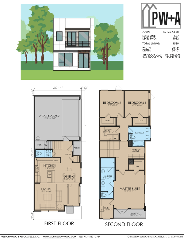 Two Story Home Plan E9126 A2.2 & A4.3