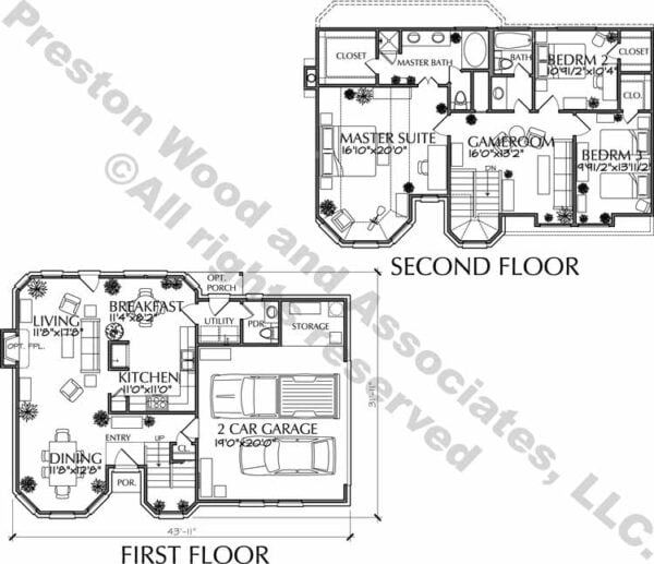 Two Story House Plan C6239 C