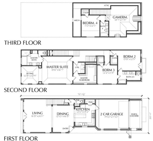 Townhouse Plan E2065 A1.1