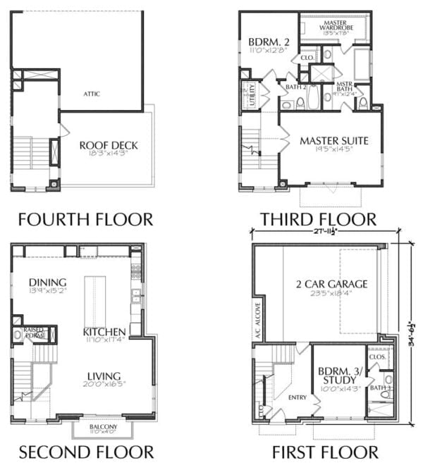 Townhouse Plan E1197 A1.1