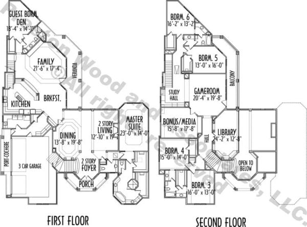 Two Story House Plan C7214