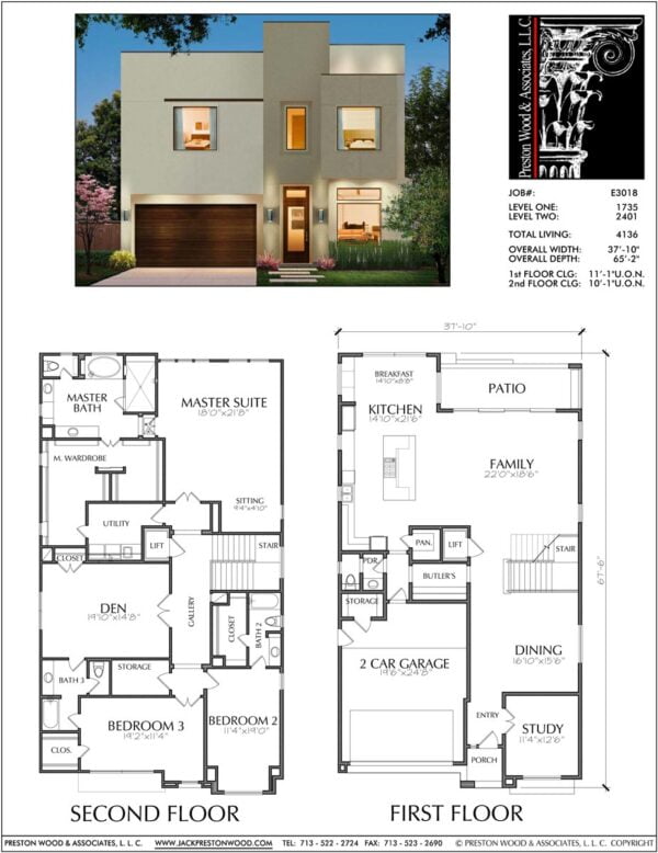 Two Story House Plan E3018