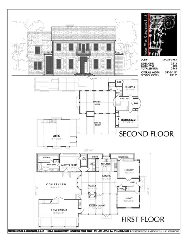 Two Story House Plan D9021