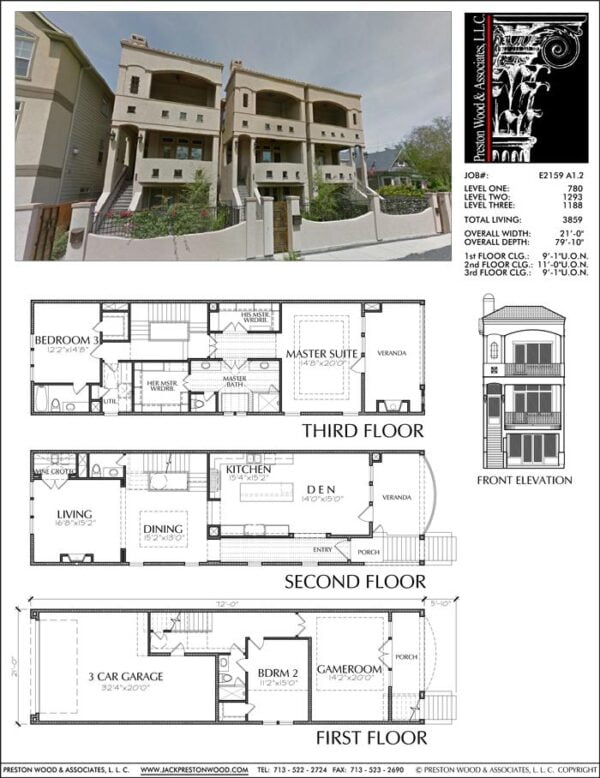 Townhouse Plan E2159 A1.2