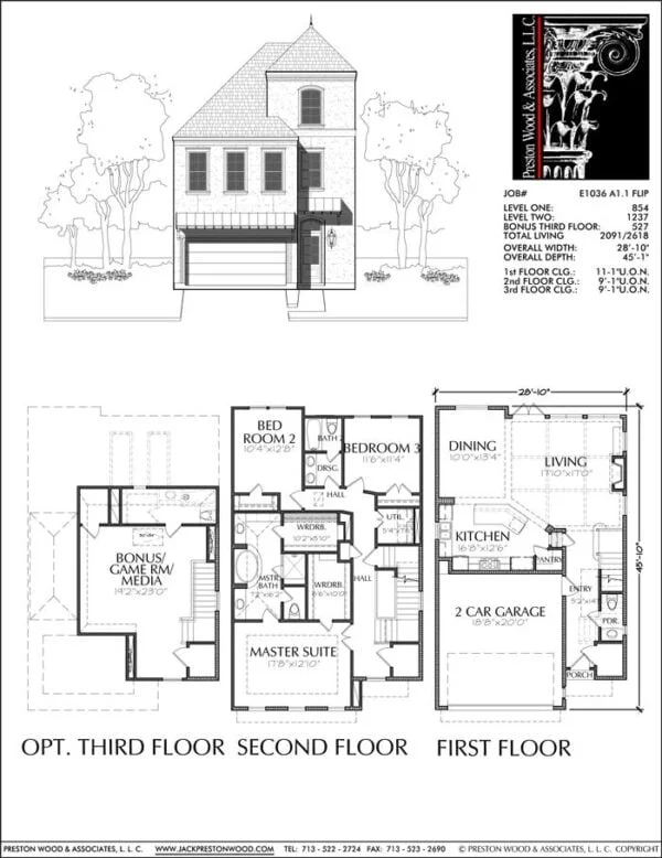 Townhouse Plan E1036 A1.1