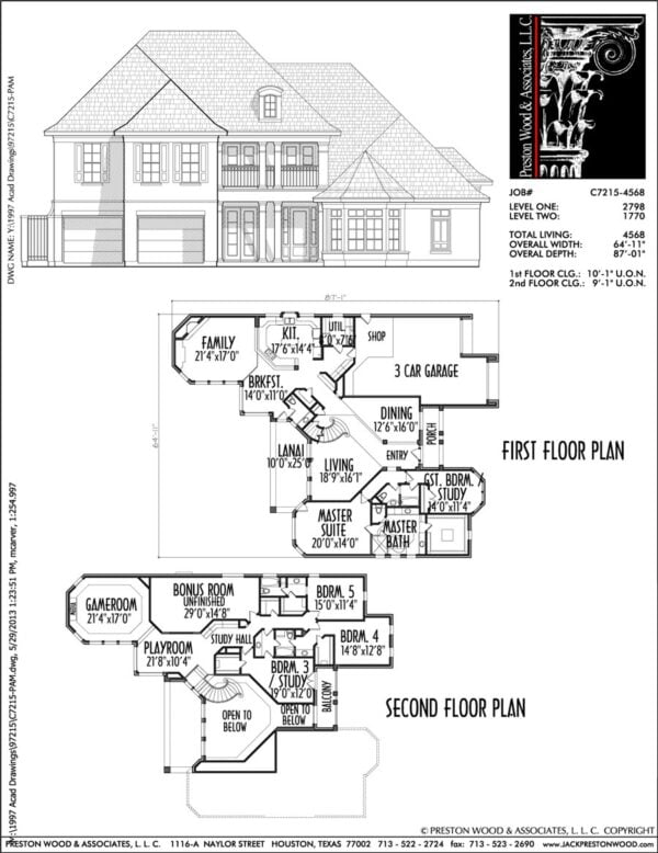 Two Story House Plan C7215