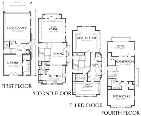 Townhouse Plan E2049 A1.1