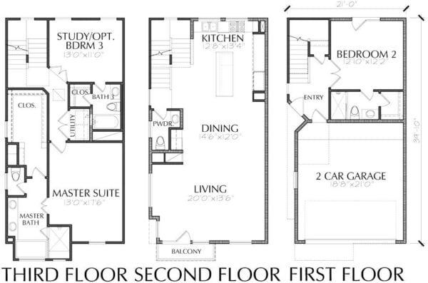 Townhouse Plan E4021 A1.1