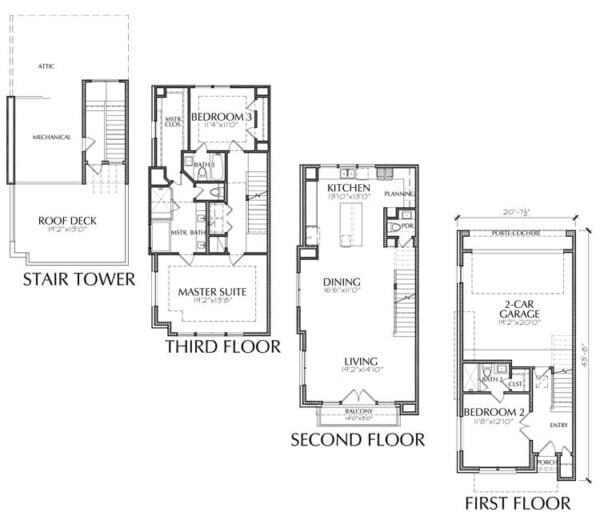 Townhouse Plan E2160 A1.1