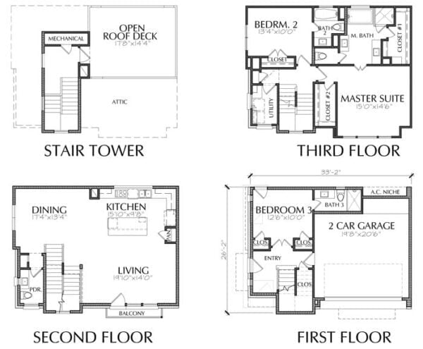 Townhouse Plan E2293 C2.2L