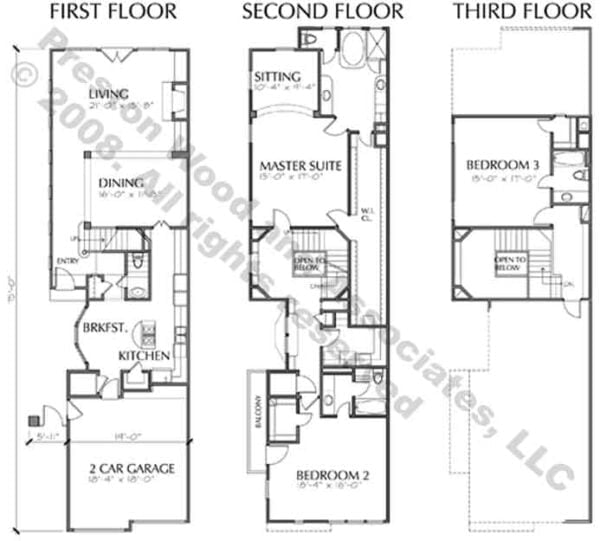 Duplex Townhome Plan C8034 A & B