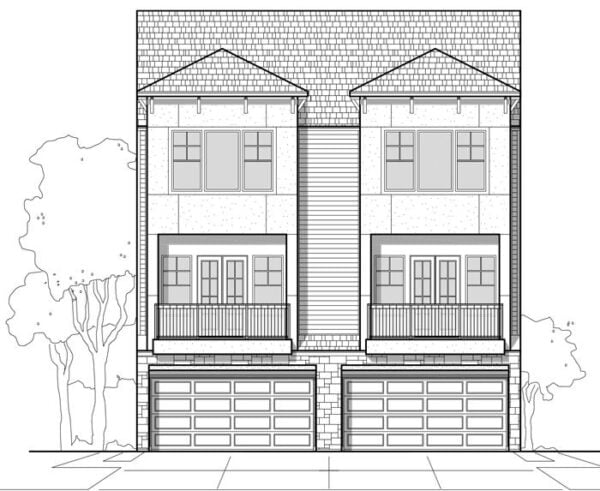 Duplex Townhouse Plan E0169 BB