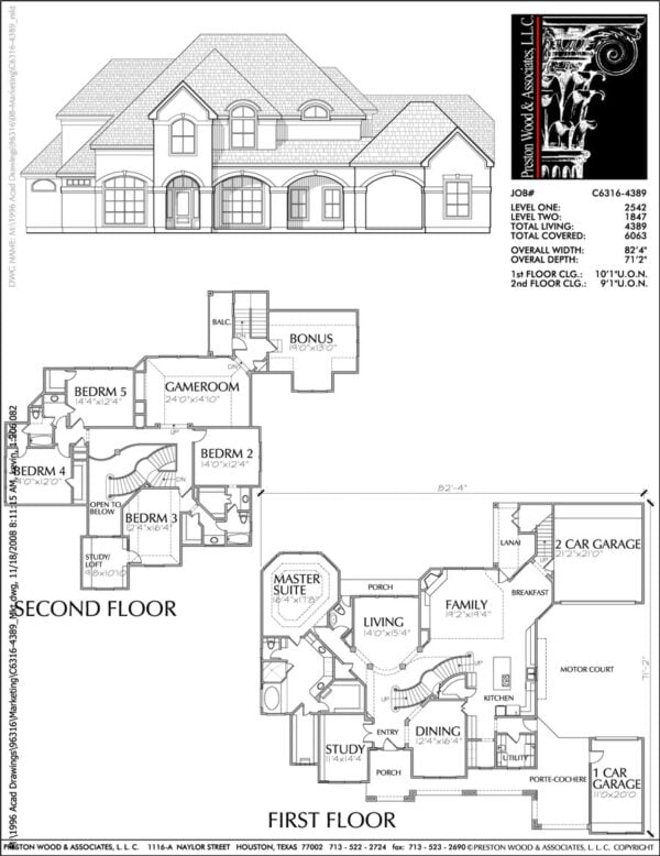 Two Story House Plan C6316