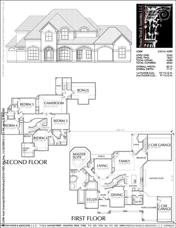 Two Story House Plan C6316