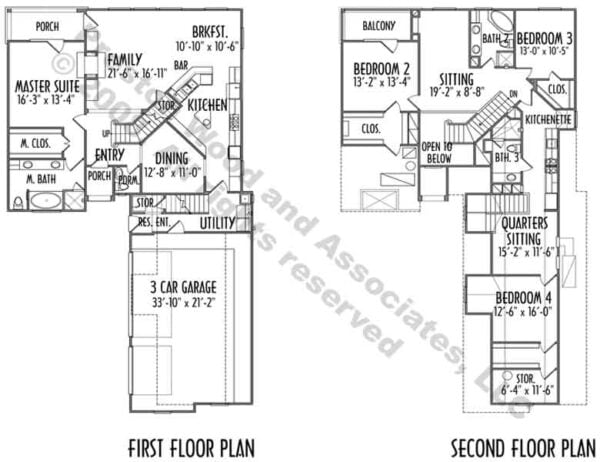 Two Story House Plan D2214