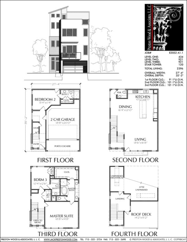 Townhouse Plan E2052 A1.1