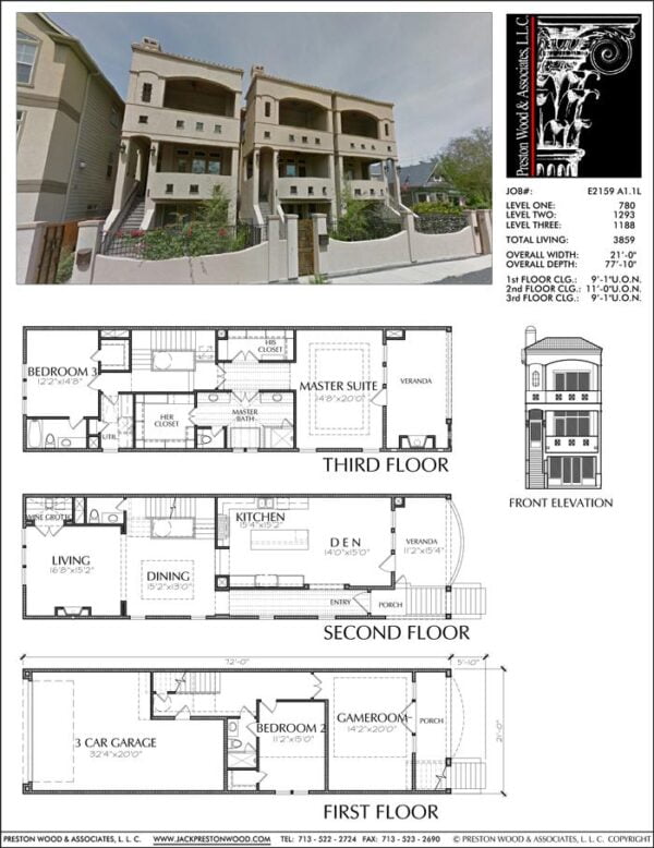 Townhouse Plan E2159 A1.1